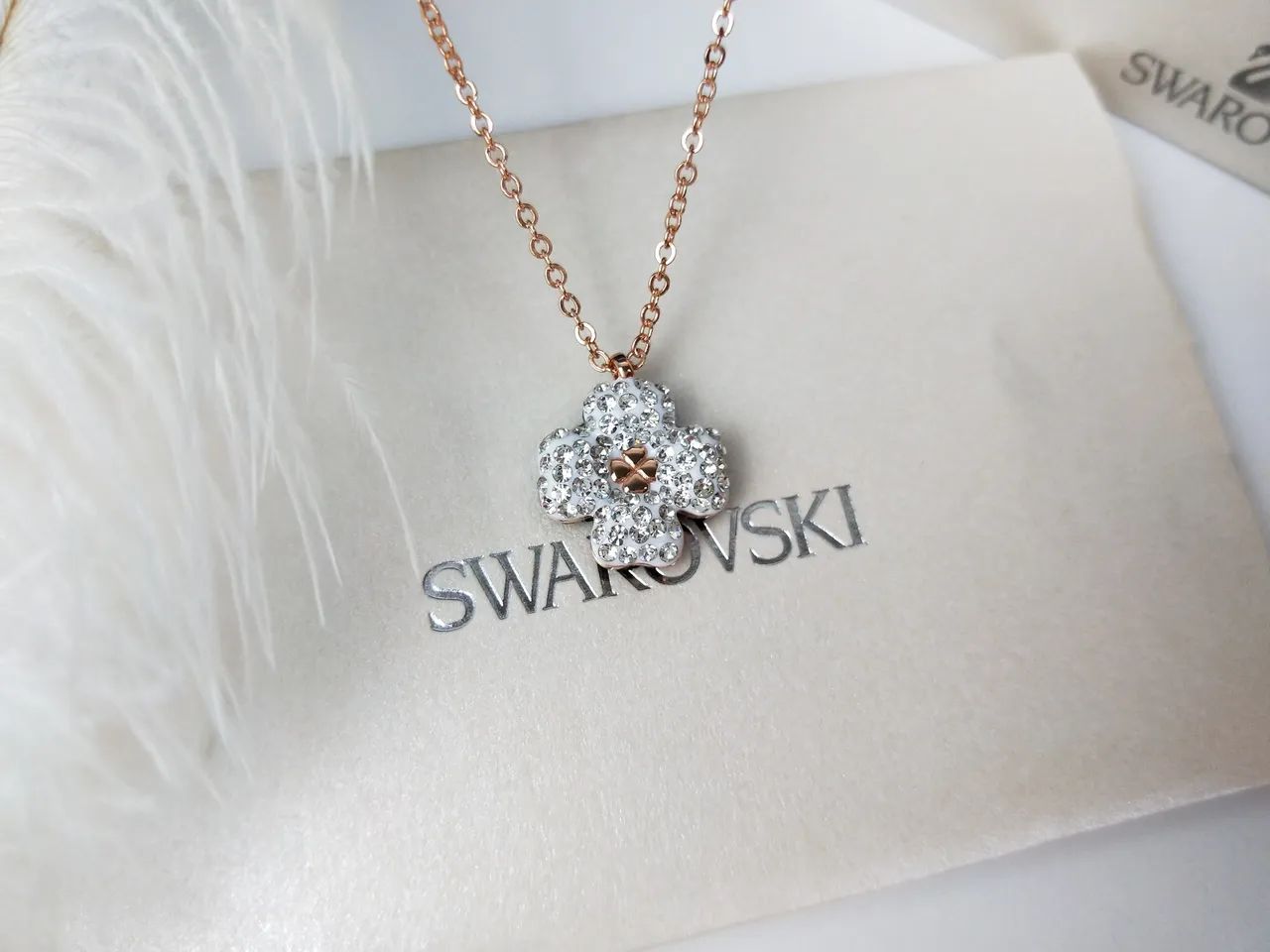 Swarovski ফুল ক্রিস্টাল গোলাপি সোনালি টোন হার 3