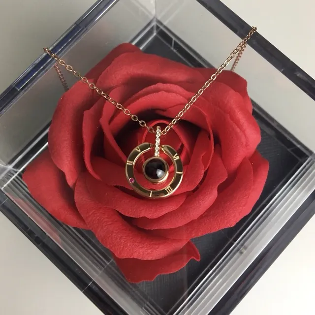 Swarovski Colar Corrente de Ouro Preto com Pingente Circular Concêntrico 2
