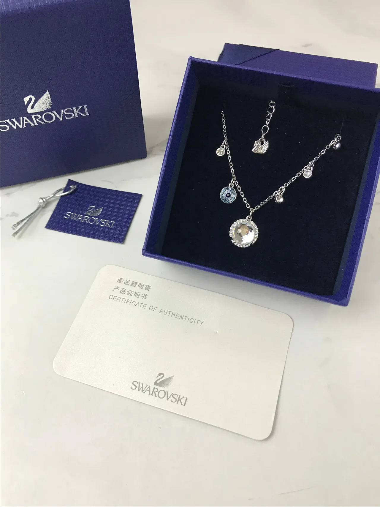 Swarovski Multi-Charm Pavé Crystal Pendant Necklace 2