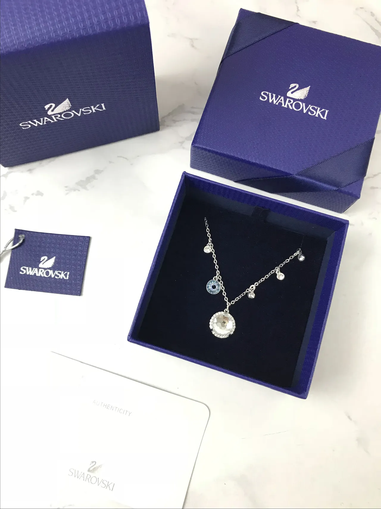 Swarovski Multi-Charm Pavé Crystal Pendant Necklace 3