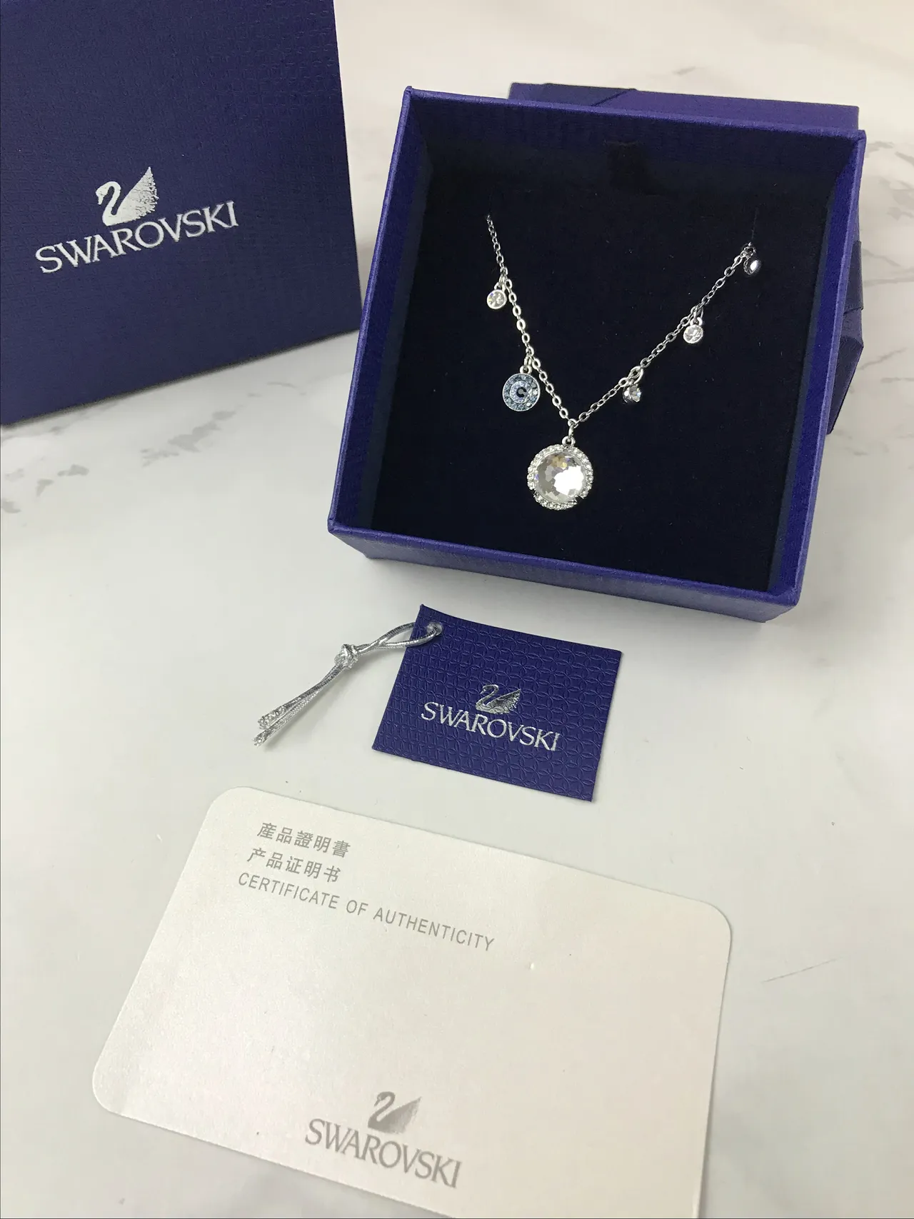 Swarovski Multi-Charm Pavé Crystal Pendant Necklace 4