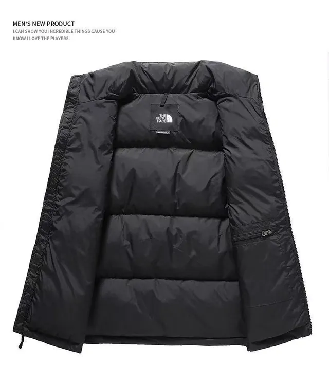 The North Face Orange Noir Boxy Fit Matelassage Horizontal Veste en Duvet 13