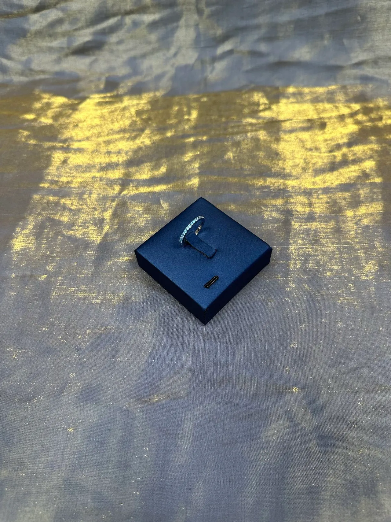 Tiffany & Co. 银蓝 多色带 堆叠 Pavé-Set 戒指 9
