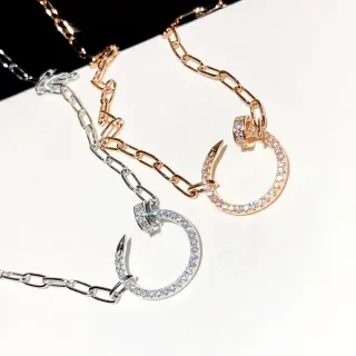 Tiffany & Co. Juste un Clou Open Circle Pavé Pendant Necklace