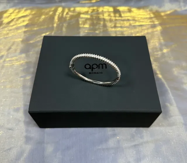 Tiffany & Co. Silver Navy Channel-Set Baguette-Cut Stones Eternity Bangle Bracelet 5