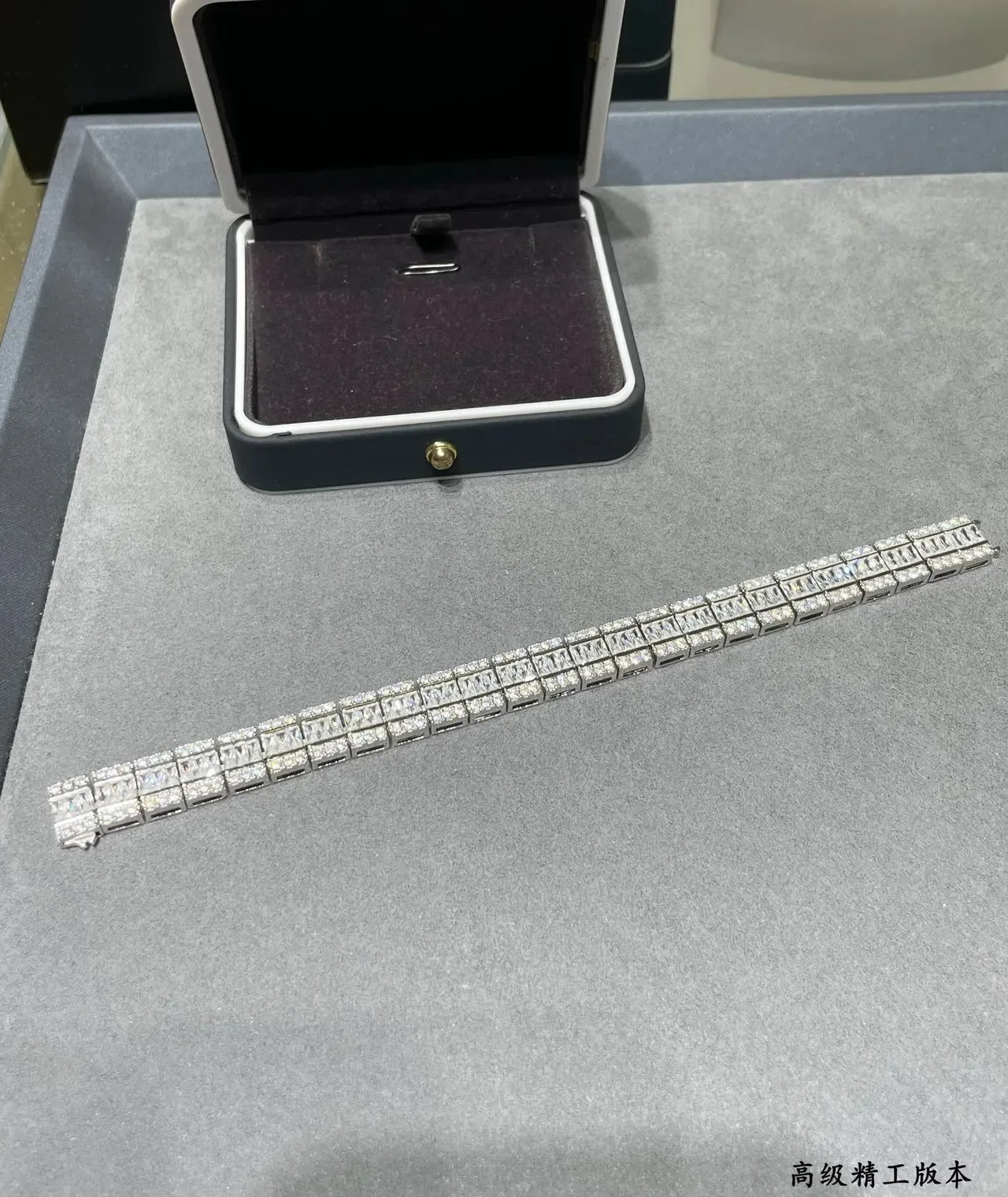 Tiffany & Co. T Collection Silver White Multi-Row Baguette-Cut Bracelet 3