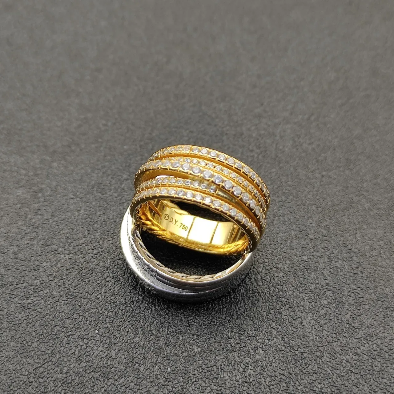 Tiffany & Co. T Collection Twisted Rope and Pavé Diamond Stacking Rings 8