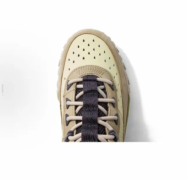 Timberland Bottines mi-coup beige et vert hybrides maille et cuir 5
