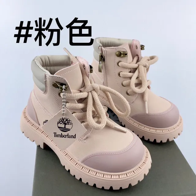 Timberland Field Boot Botas de trabalho rosa de duas cores para crianças 4