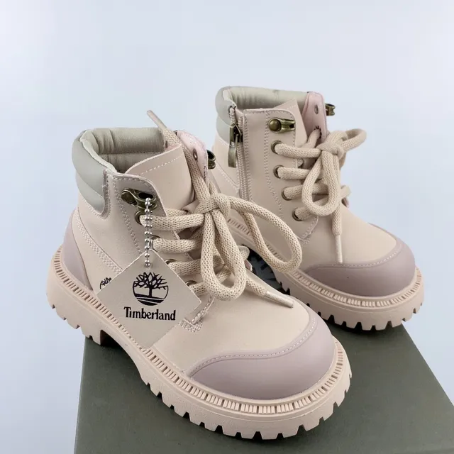 Timberland Field Boot Botas de trabalho rosa de duas cores para crianças 8