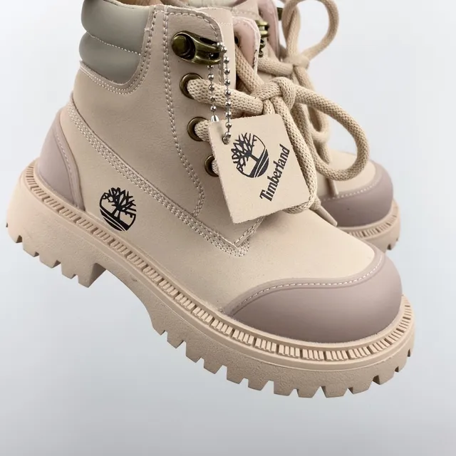 Timberland Field Boot Botas de trabalho rosa de duas cores para crianças 9