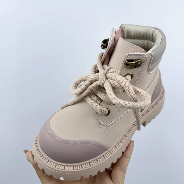 Timberland Field Boot Botas de trabalho rosa de duas cores para crianças 11