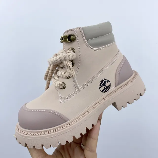 Timberland Field Boot Botas de trabalho rosa de duas cores para crianças 13