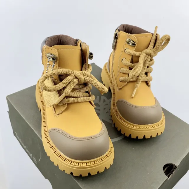 Timberland Field Boot Botas de trabalho rosa de duas cores para crianças 16