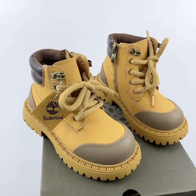Timberland Field Boot Botas de trabalho rosa de duas cores para crianças 17