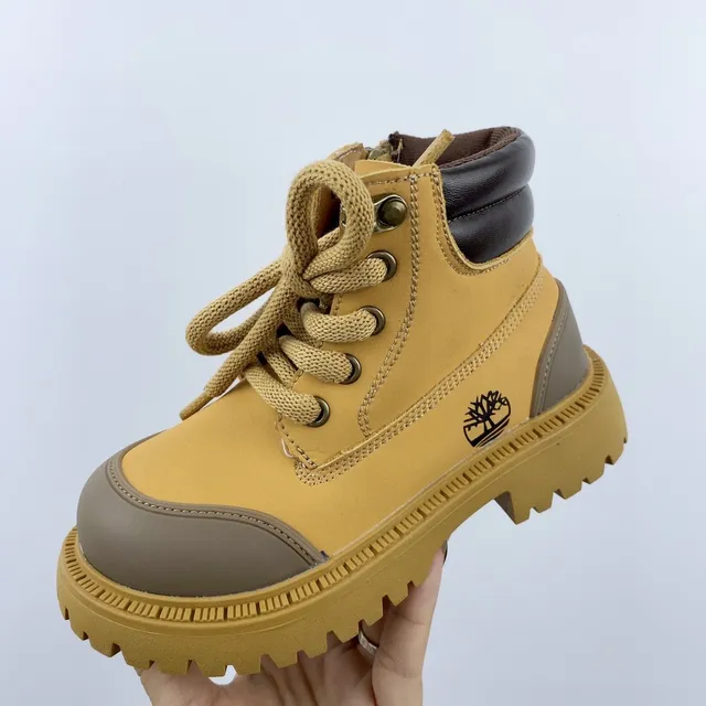 Timberland Field Boot Botas de trabalho rosa de duas cores para crianças 21