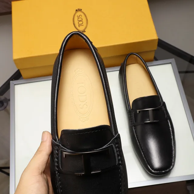 Tod's Gommino Loafer Couro Preto Fivela H Mocassins 5