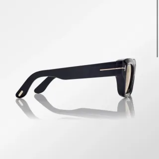 Tom Ford Ilia Black Acetate Gold Bar Sunglasses