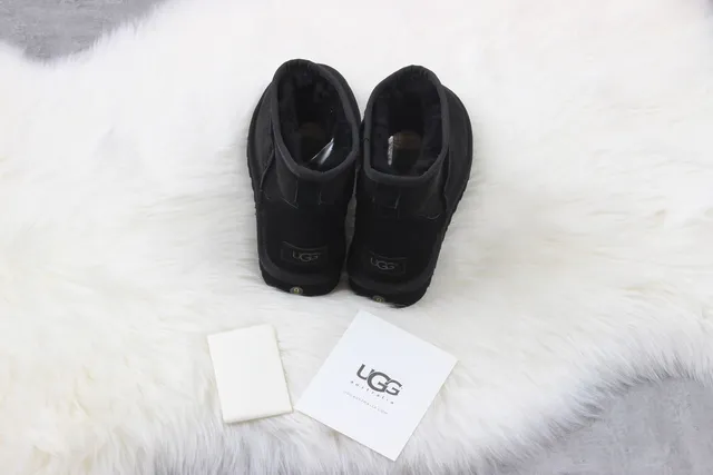 UGG Classic Mini Black Suede Snow Boots 3