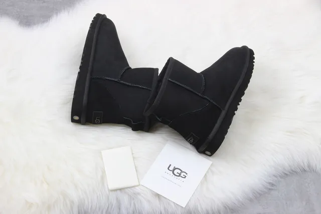 UGG Classic Mini Black Suede Snow Boots 5