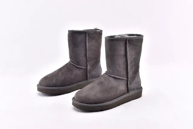 UGG Classic Short Charcoal Gray Suede Snow Boots 2