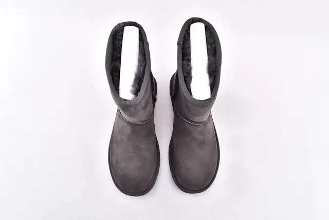 UGG Classic Short Charcoal Gray Suede Snow Boots 3