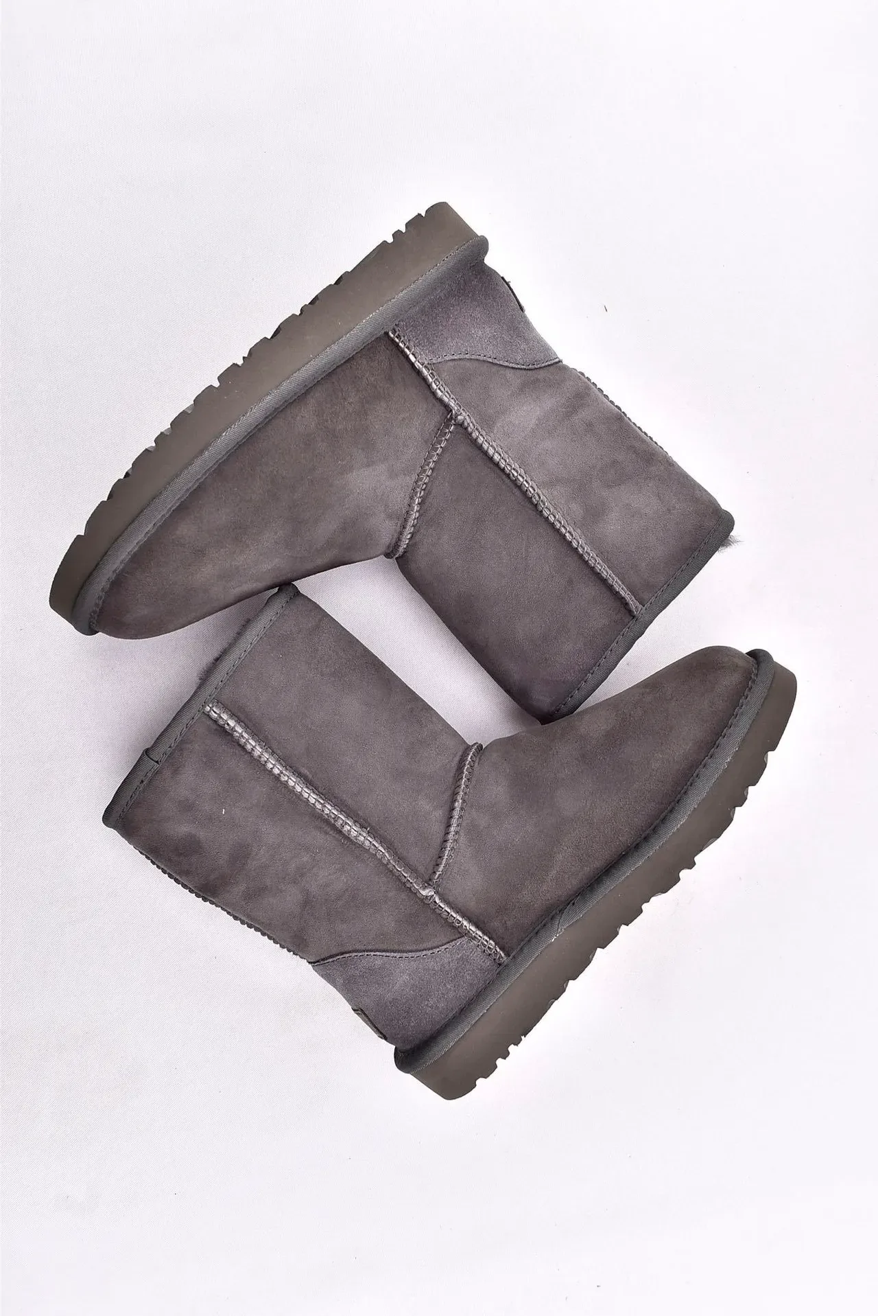 UGG Classic Short Charcoal Gray Suede Snow Boots 12