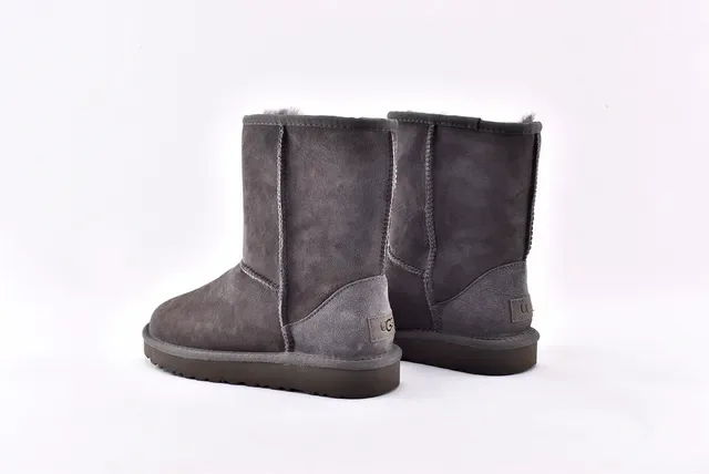 UGG Classic Short Charcoal Gray Suede Snow Boots 14