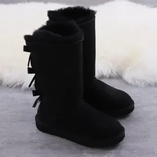 UGG Classic Tall Bow Black Knee Boots