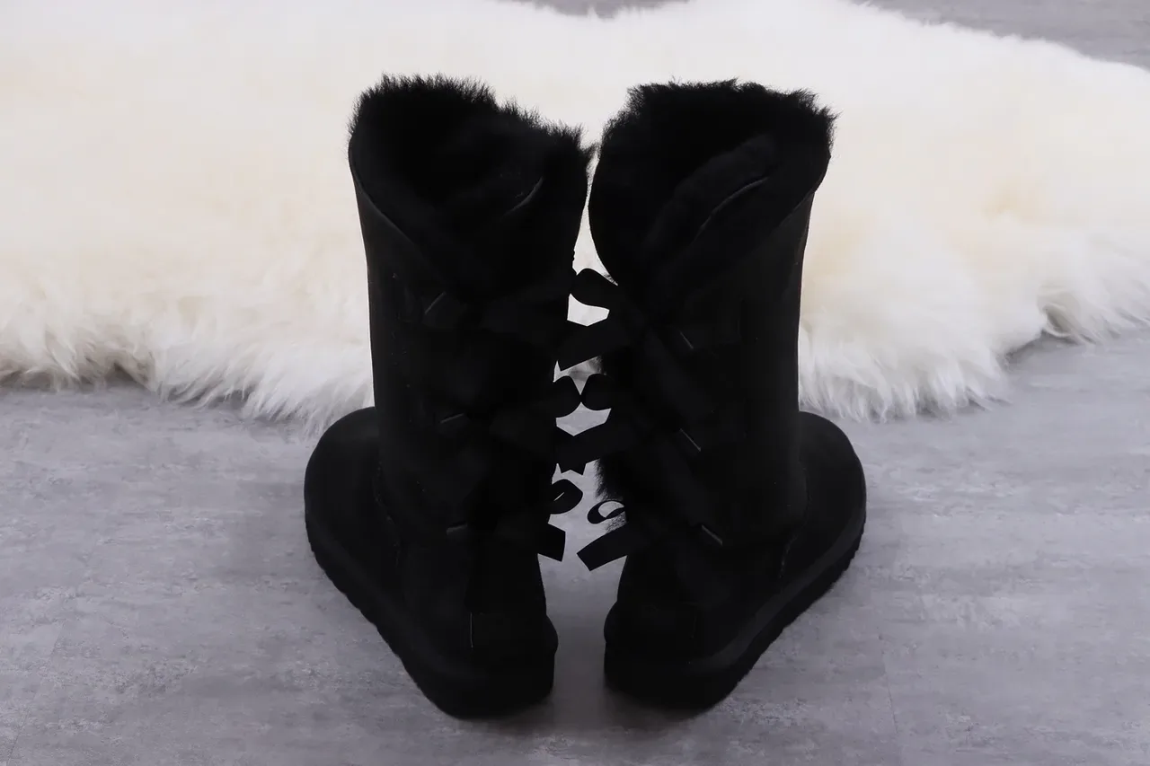 UGG Classic Tall Bow Black Knee Boots 7