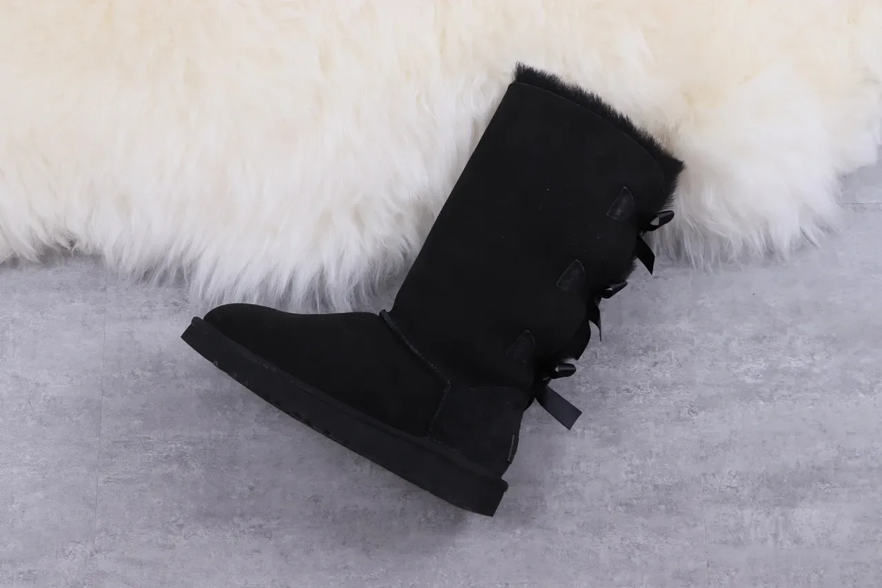 UGG Classic Tall Bow Black Knee Boots 9
