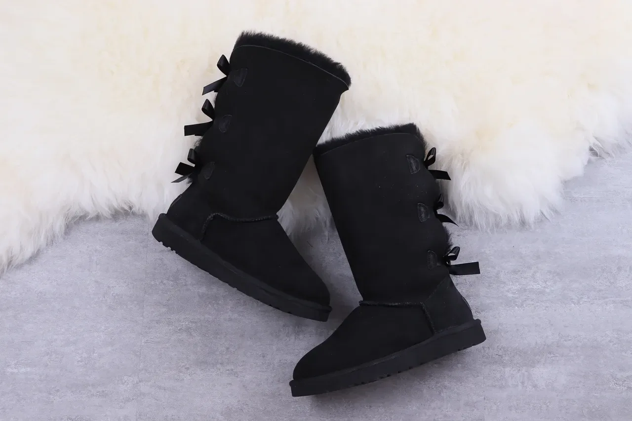 UGG Classic Tall Bow Black Knee Boots 10