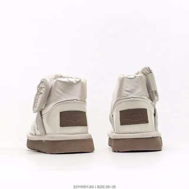 UGG Pink Multicolor Puffy-Cuffed Translucent-Panel Snow Boots 10