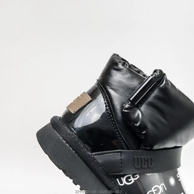 UGG Pink Multicolor Puffy-Cuffed Translucent-Panel Snow Boots 18