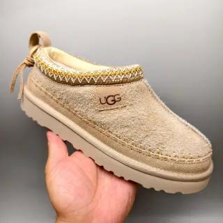UGG Tasman Beige Gold Shearling Upper Braided Trim Casual Shoes