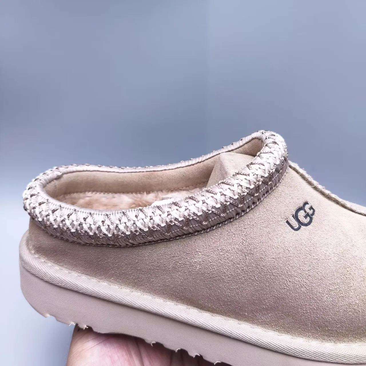 UGG Tasman Beige Suede-Like Slip-On Mule Casual Shoe 2