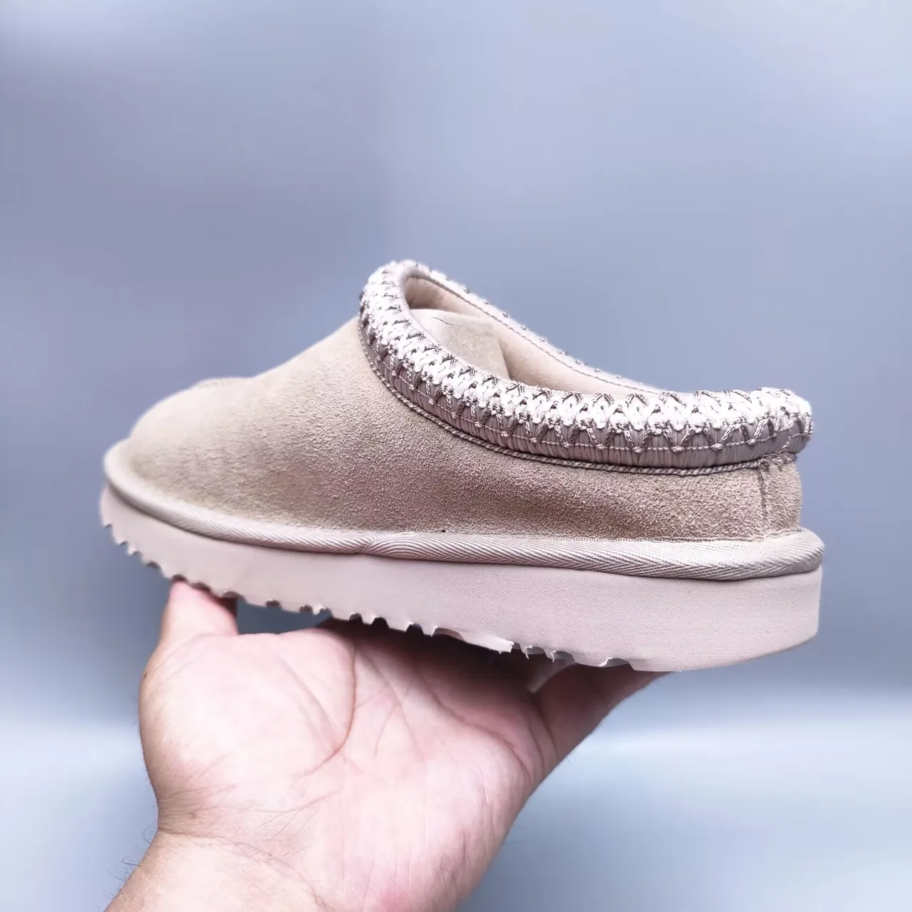 UGG Tasman Beige Suede-Like Slip-On Mule Casual Shoe 4