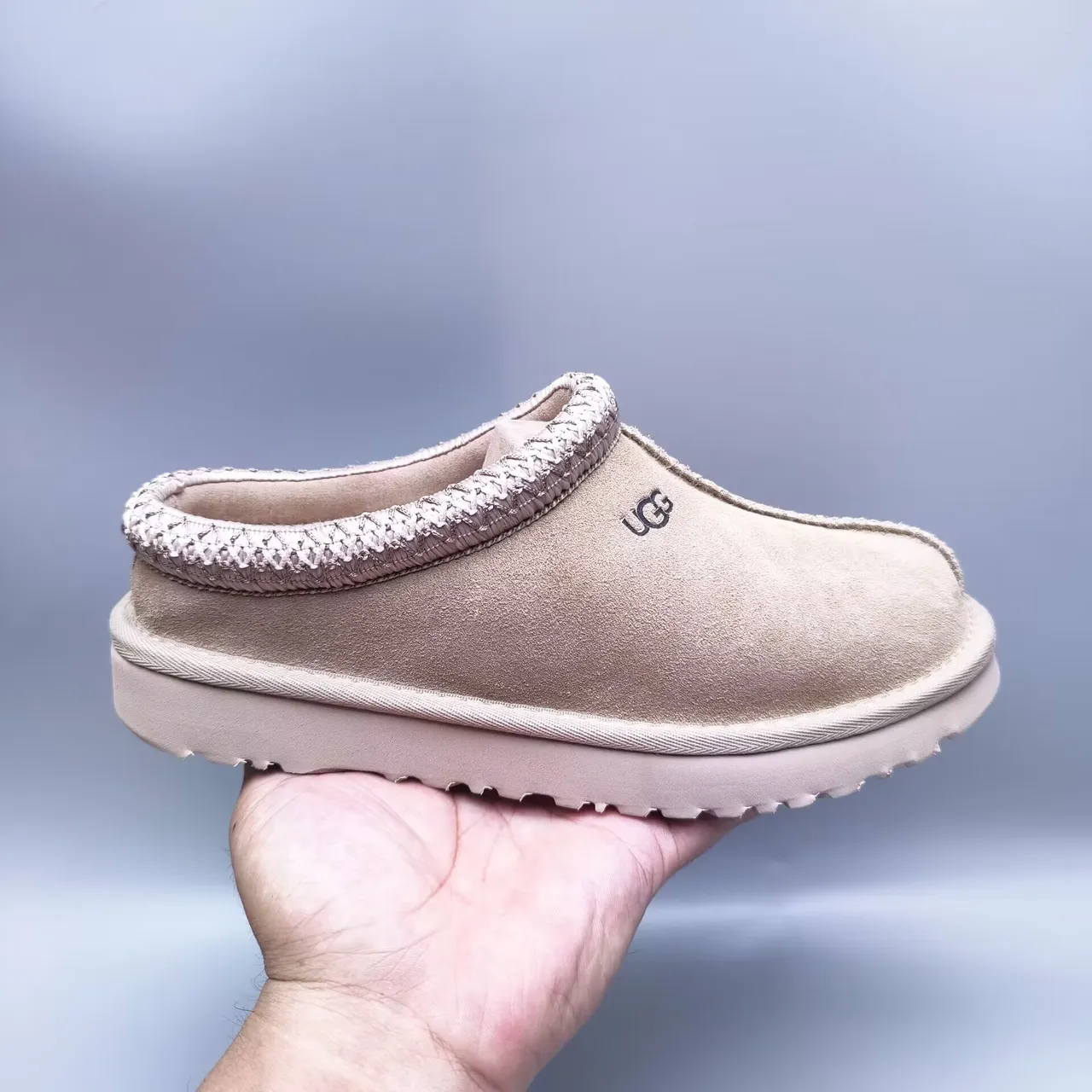 UGG Tasman Beige Suede-Like Slip-On Mule Casual Shoe 6