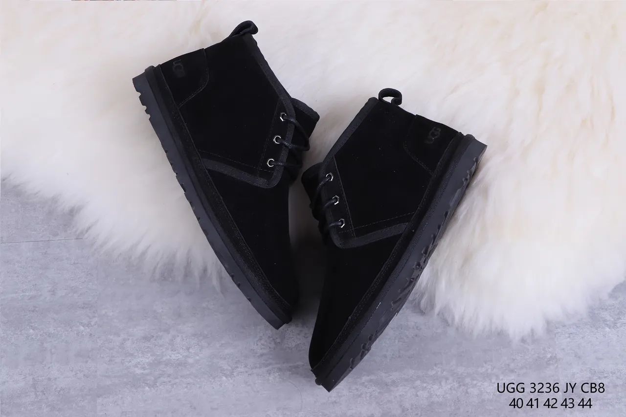 UGG टास्मान काला सुड शीयरलिंग-लाइन्ड लेस-अप स्नो बूट 7
