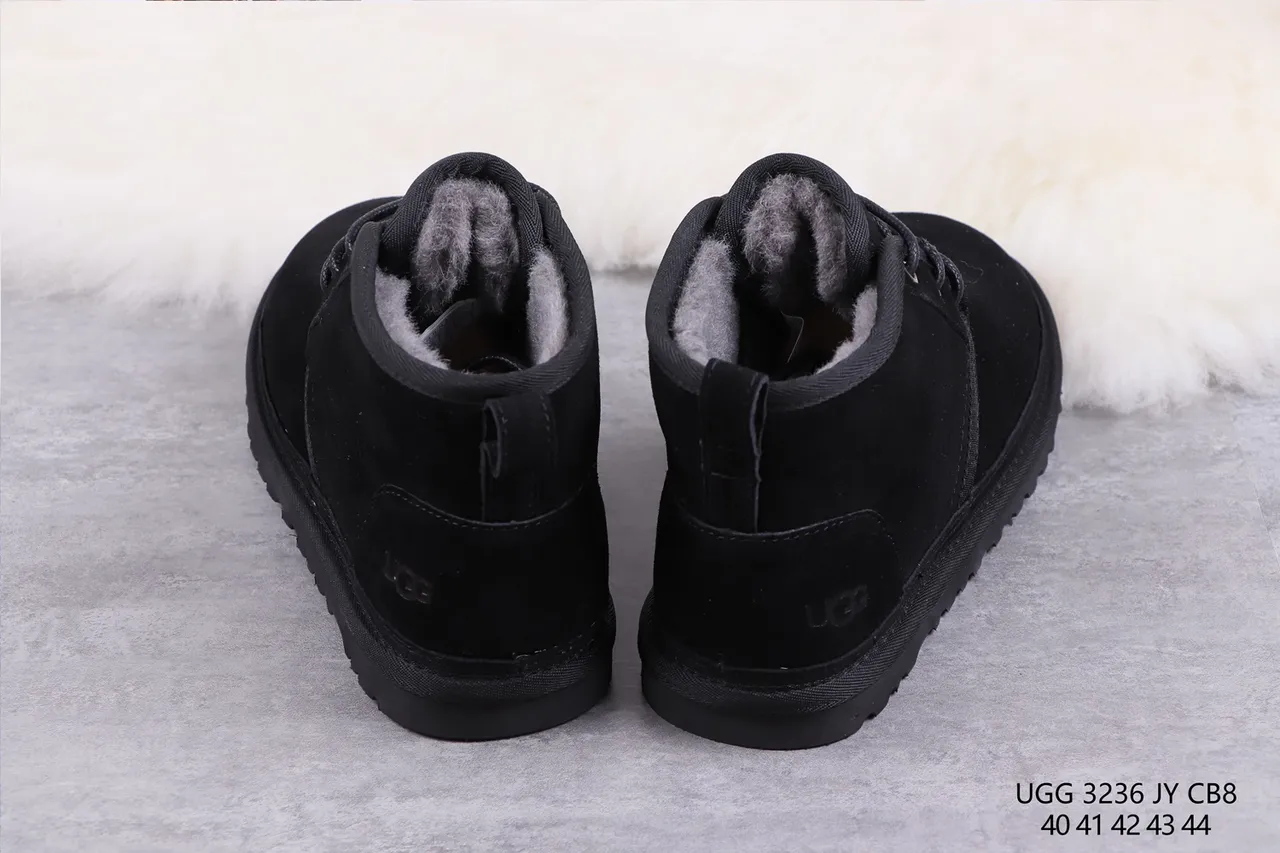 UGG टास्मान काला सुड शीयरलिंग-लाइन्ड लेस-अप स्नो बूट 8