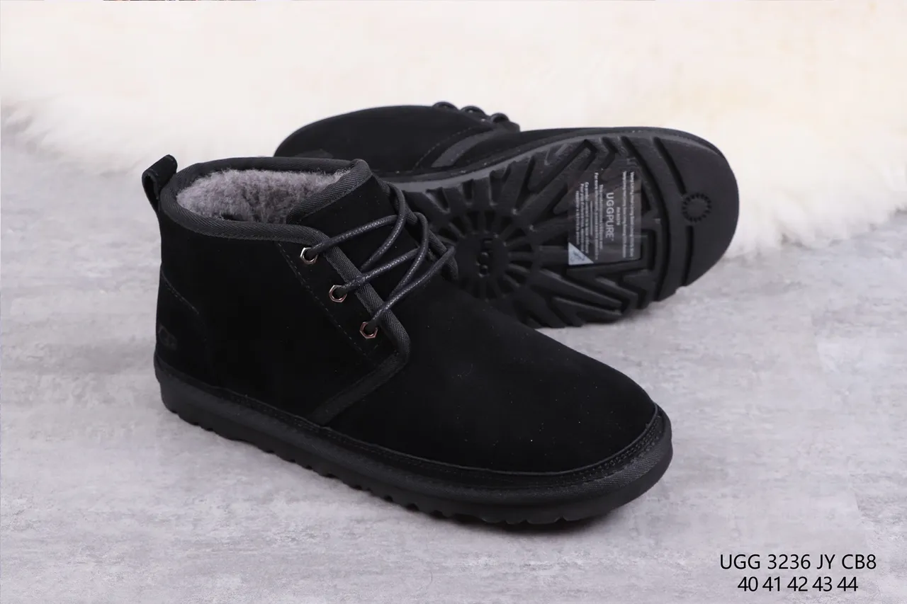 UGG टास्मान काला सुड शीयरलिंग-लाइन्ड लेस-अप स्नो बूट 10