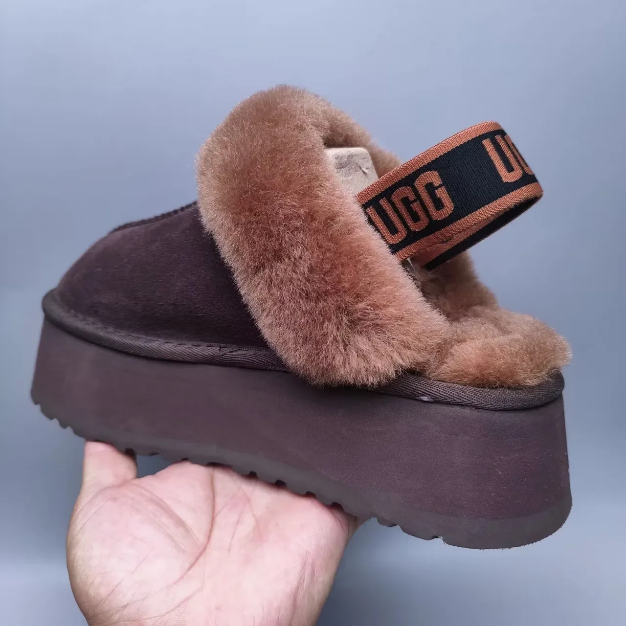 UGG Tasman Marron Beige Solaire de plateforme Shearling-Trimmed Chaussures Casuales 2