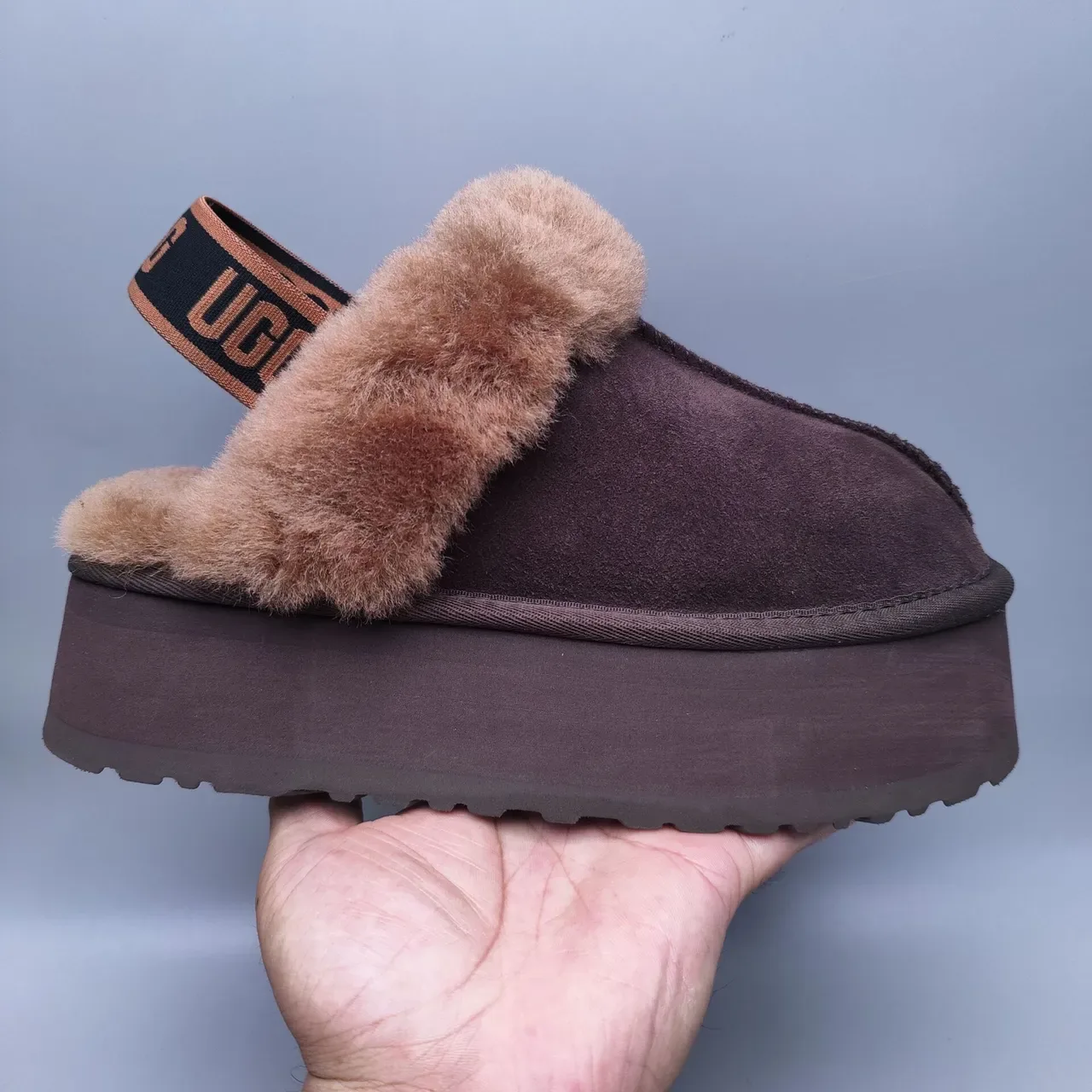 UGG Tasman Marron Beige Solaire de plateforme Shearling-Trimmed Chaussures Casuales 5