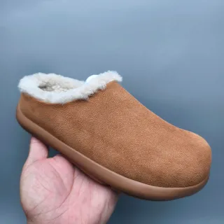 UGG Tasman Brown Suede Shearling-Lined Slippers