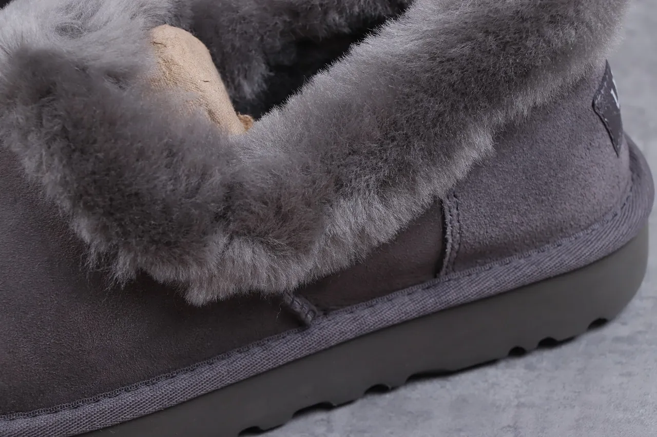 UGG Tasman Gray Suede Upper Plush Shearling Lining Casual Shoes 3