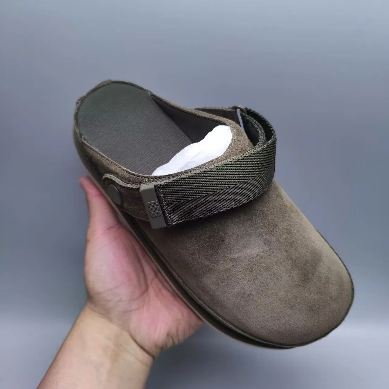UGG Tasman 橄榄色麂皮平台拖鞋 4