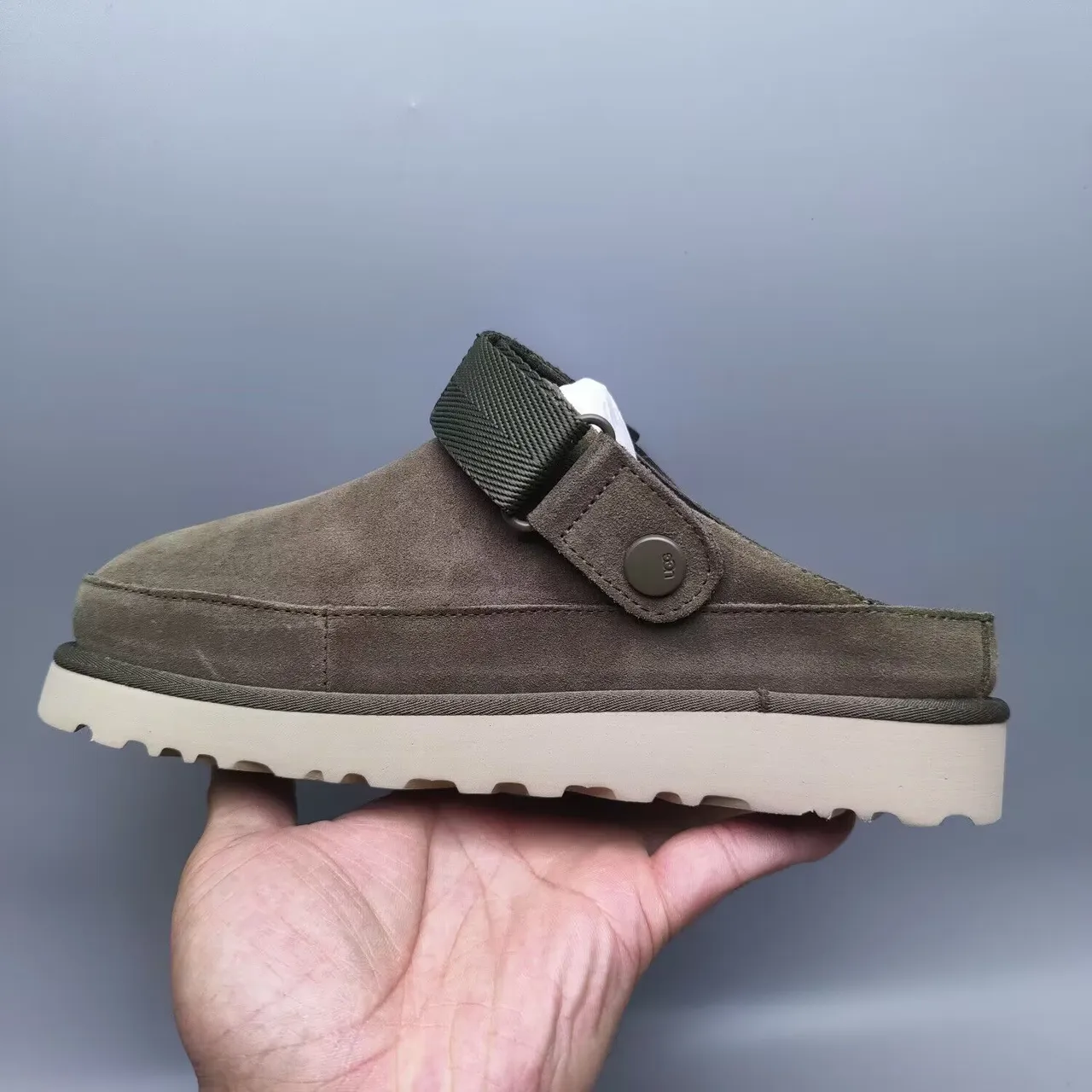 UGG Tasman 橄榄色麂皮平台拖鞋 7