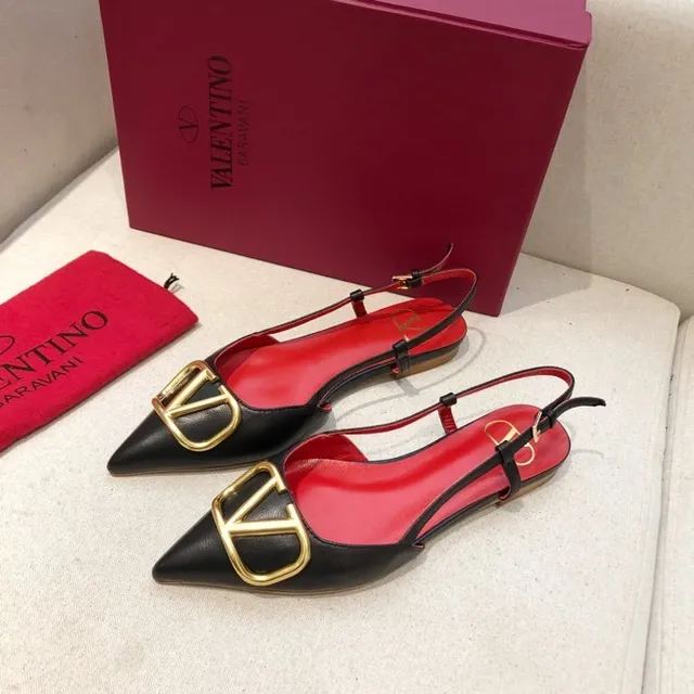 Valentino खुला नुकीला अंगूठा स्लिंगबैक बैलेट फ्लैट्स 2