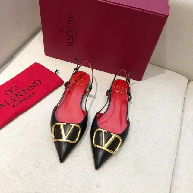 Valentino खुला नुकीला अंगूठा स्लिंगबैक बैलेट फ्लैट्स 3