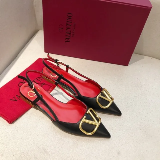 Valentino खुला नुकीला अंगूठा स्लिंगबैक बैलेट फ्लैट्स 4
